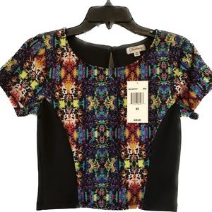 NWT Olsenboye Multicolor Crop Top Shirt Size XSmall